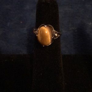 Beautiful antique sterling and tiger eye ring.